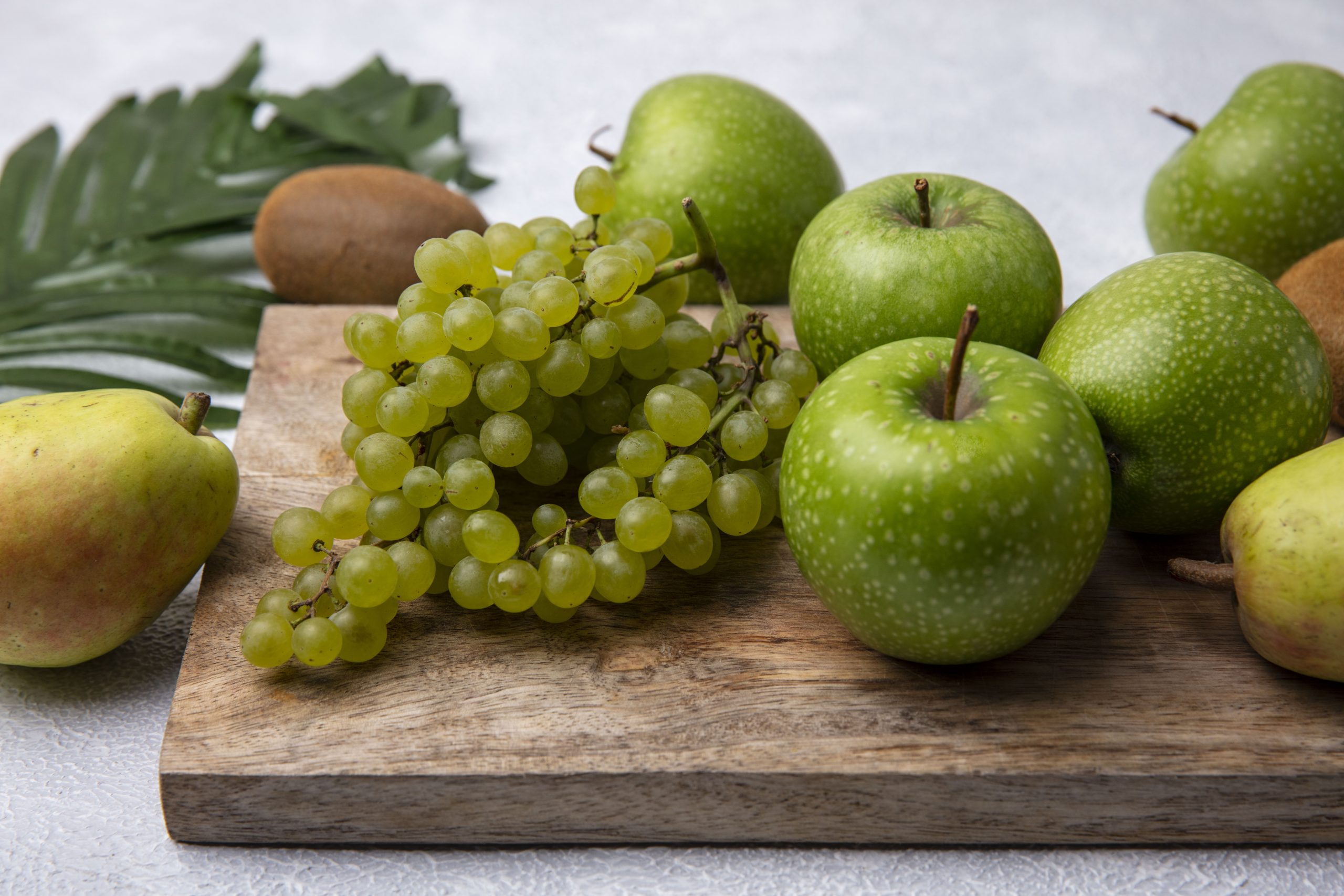 green apples and green grapes